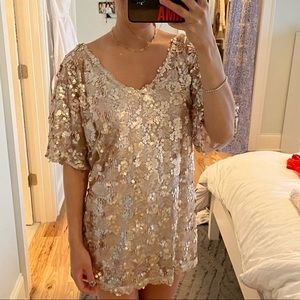 Free People sparkly mini tee dress